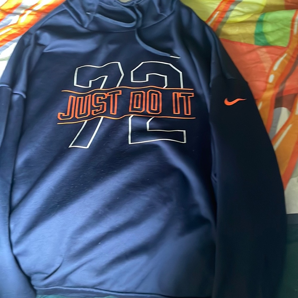 Deep blue Nike quick dry hoodie.